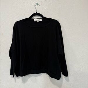 Diane von Furstenberg Black Knit Long Sleeve Top Women’s Lightweight Sweater